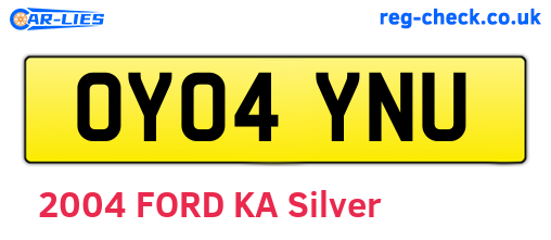 OY04YNU are the vehicle registration plates.
