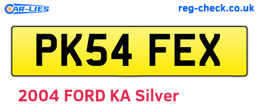 PK54FEX are the vehicle registration plates.
