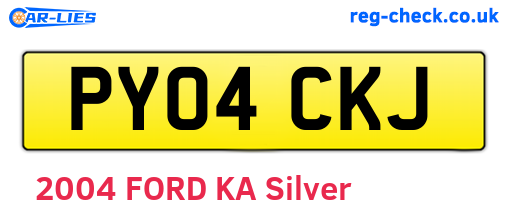 PY04CKJ are the vehicle registration plates.