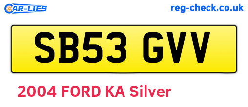 SB53GVV are the vehicle registration plates.