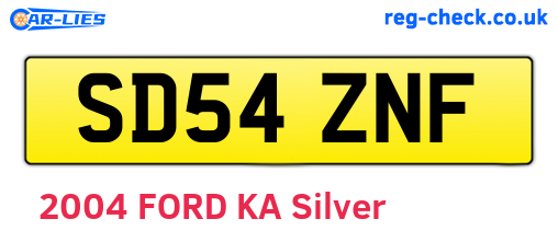 SD54ZNF are the vehicle registration plates.
