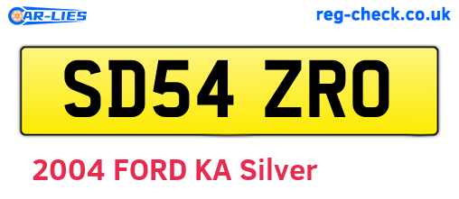 SD54ZRO are the vehicle registration plates.