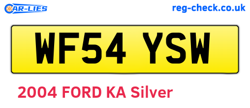 WF54YSW are the vehicle registration plates.