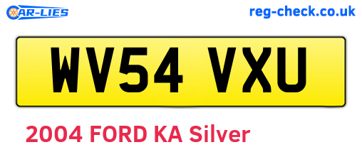 WV54VXU are the vehicle registration plates.