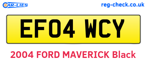 EF04WCY are the vehicle registration plates.