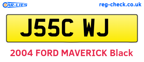 J55CWJ are the vehicle registration plates.