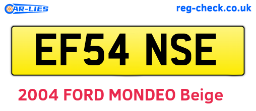 EF54NSE are the vehicle registration plates.