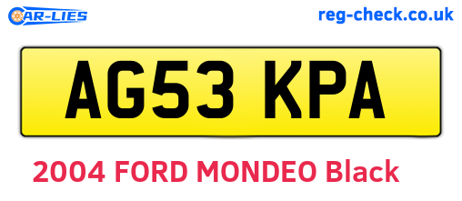 AG53KPA are the vehicle registration plates.