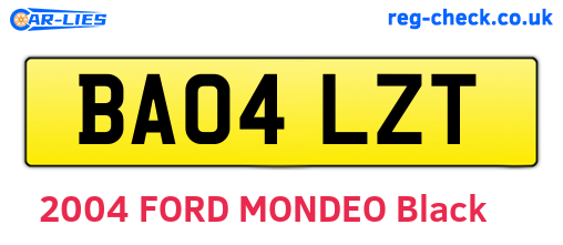 BA04LZT are the vehicle registration plates.