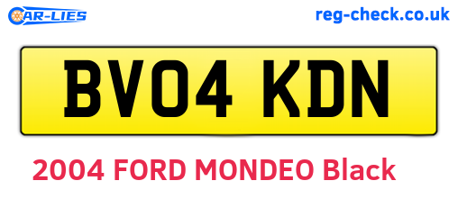 BV04KDN are the vehicle registration plates.