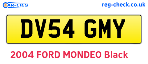 DV54GMY are the vehicle registration plates.