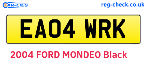 EA04WRK are the vehicle registration plates.