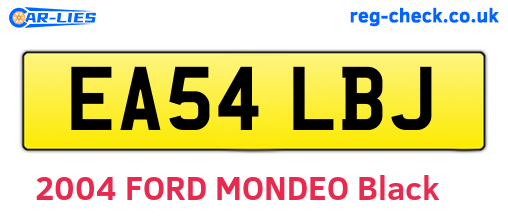 EA54LBJ are the vehicle registration plates.