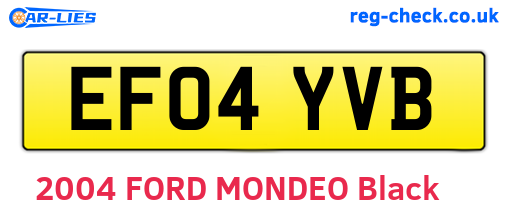 EF04YVB are the vehicle registration plates.