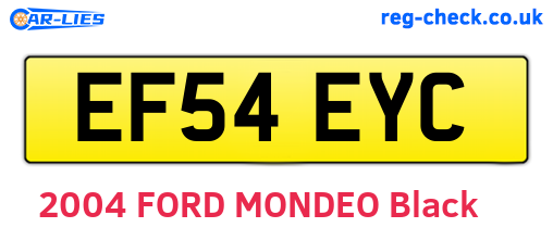 EF54EYC are the vehicle registration plates.