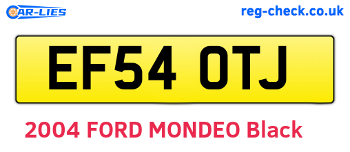 EF54OTJ are the vehicle registration plates.