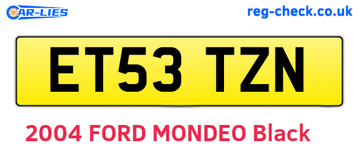 ET53TZN are the vehicle registration plates.