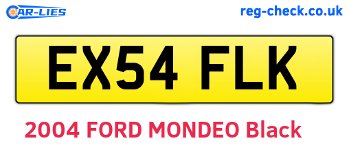 EX54FLK are the vehicle registration plates.