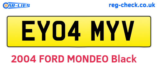 EY04MYV are the vehicle registration plates.