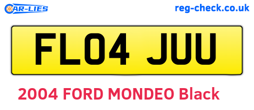 FL04JUU are the vehicle registration plates.