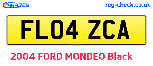 FL04ZCA are the vehicle registration plates.