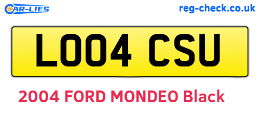 LO04CSU are the vehicle registration plates.