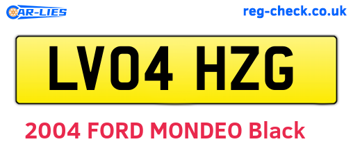 LV04HZG are the vehicle registration plates.