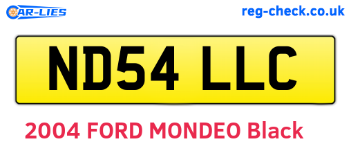 ND54LLC are the vehicle registration plates.