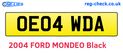 OE04WDA are the vehicle registration plates.