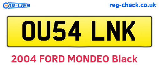OU54LNK are the vehicle registration plates.