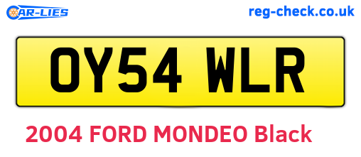 OY54WLR are the vehicle registration plates.