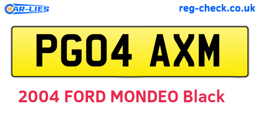 PG04AXM are the vehicle registration plates.