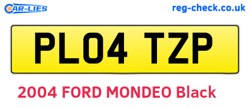 PL04TZP are the vehicle registration plates.