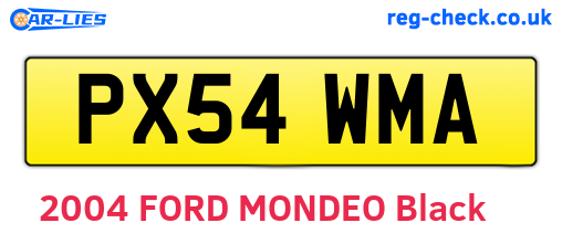 PX54WMA are the vehicle registration plates.