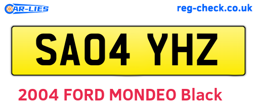 SA04YHZ are the vehicle registration plates.