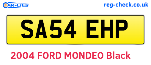 SA54EHP are the vehicle registration plates.