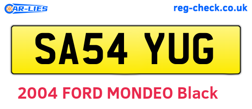 SA54YUG are the vehicle registration plates.