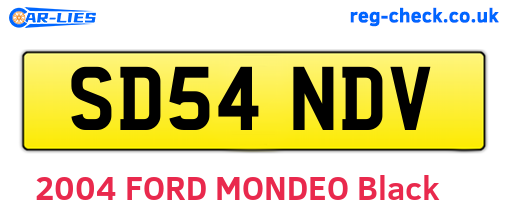 SD54NDV are the vehicle registration plates.
