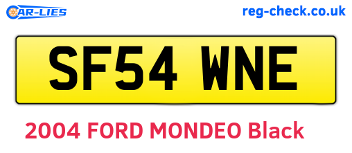 SF54WNE are the vehicle registration plates.