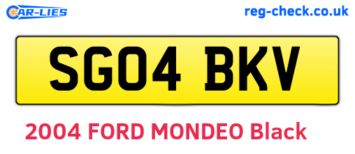 SG04BKV are the vehicle registration plates.