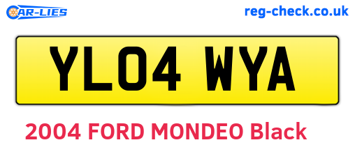 YL04WYA are the vehicle registration plates.