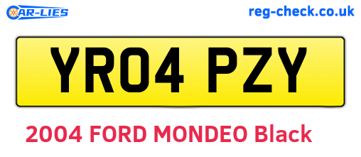 YR04PZY are the vehicle registration plates.