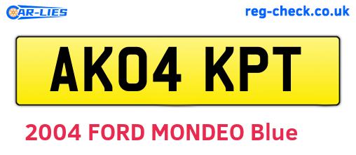 AK04KPT are the vehicle registration plates.
