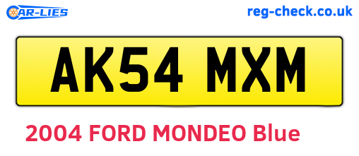 AK54MXM are the vehicle registration plates.