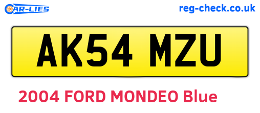 AK54MZU are the vehicle registration plates.