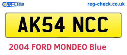 AK54NCC are the vehicle registration plates.