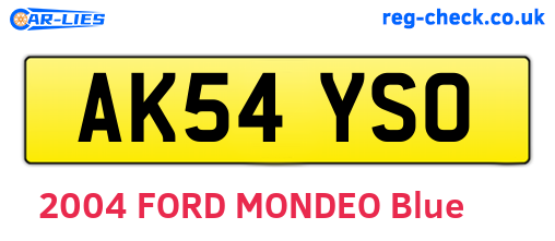 AK54YSO are the vehicle registration plates.