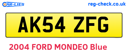 AK54ZFG are the vehicle registration plates.