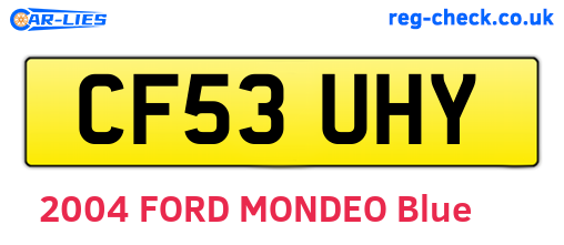 CF53UHY are the vehicle registration plates.