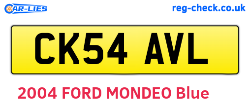 CK54AVL are the vehicle registration plates.